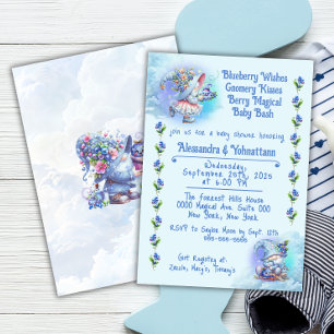 Blueberry and Gnomes Baby Shower Invitation