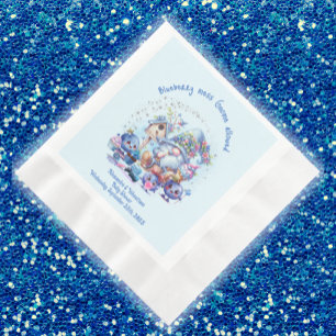 Blueberry and Gnomes Baby Shower Paper Napkin
