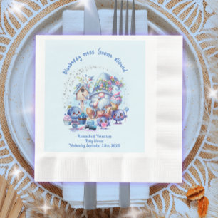Blueberry and Gnomes Baby Shower Paper Napkin