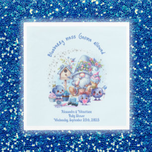 Blueberry and Gnomes Baby Shower Paper Napkin