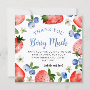 Blueberry and Strawberry Thank You Card