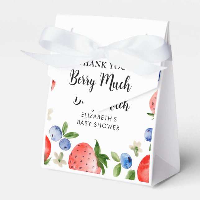 Blueberry and Strawberry Thank You Favour Box (Front Side)