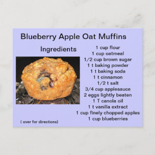Blueberry Apple Oat Muffins Postcard