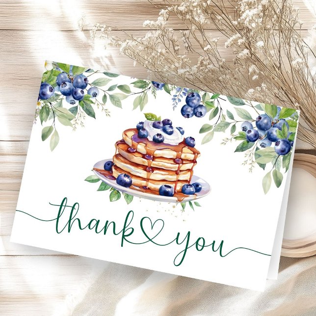 Blueberry Baby Brunch Baby Shower Folded Thank You Card (Creator Uploaded)