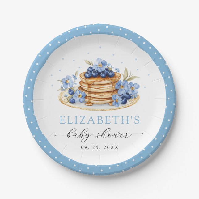 Blueberry Baby Brunch Baby Shower Paper Plate (Front)