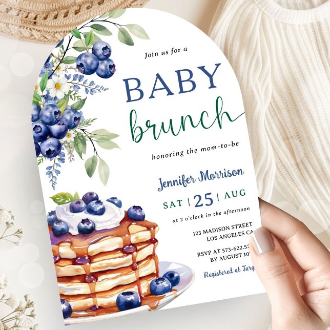Blueberry Baby Brunch Boy Baby Shower Arch Invitation (Creator Uploaded)