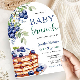 Blueberry Baby Brunch Boy Baby Shower Invitation