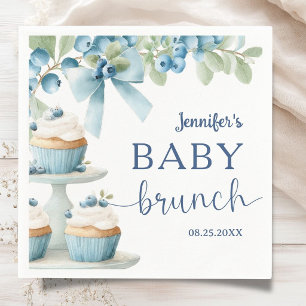 Blueberry Baby Brunch Boy Shower Paper Napkin
