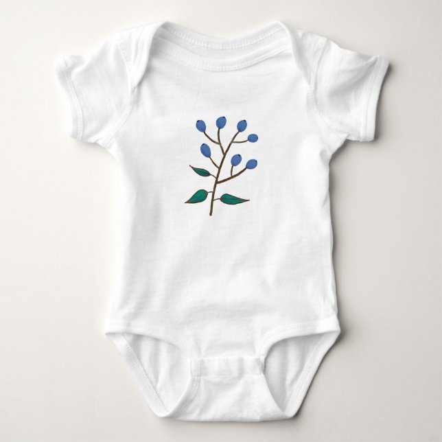 Blueberry Baby One Piece Bodysuit (Front)