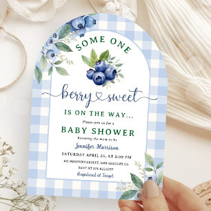 Blueberry Baby Shower Boy Berry Sweet Arched Invitation