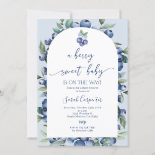 Blueberry Baby Shower Boy Invitation