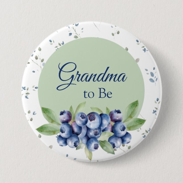Blueberry Baby Shower Buttons (Front)