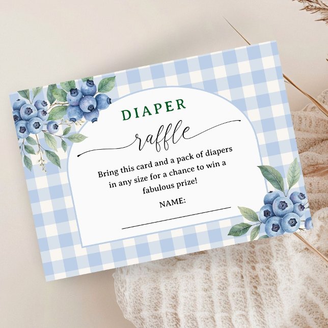 Blueberry Baby Shower Diaper Raffle Enclosure Card (Creator Uploaded)