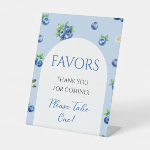 Blueberry Baby Shower Favors Pedestal Sign