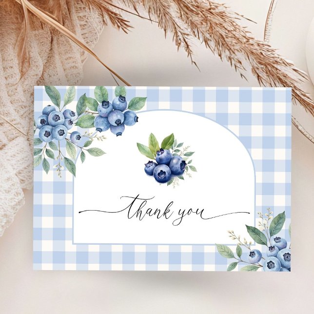 BlueBerry Baby Shower Flat Thank You Enclosure Card (Creator Uploaded)