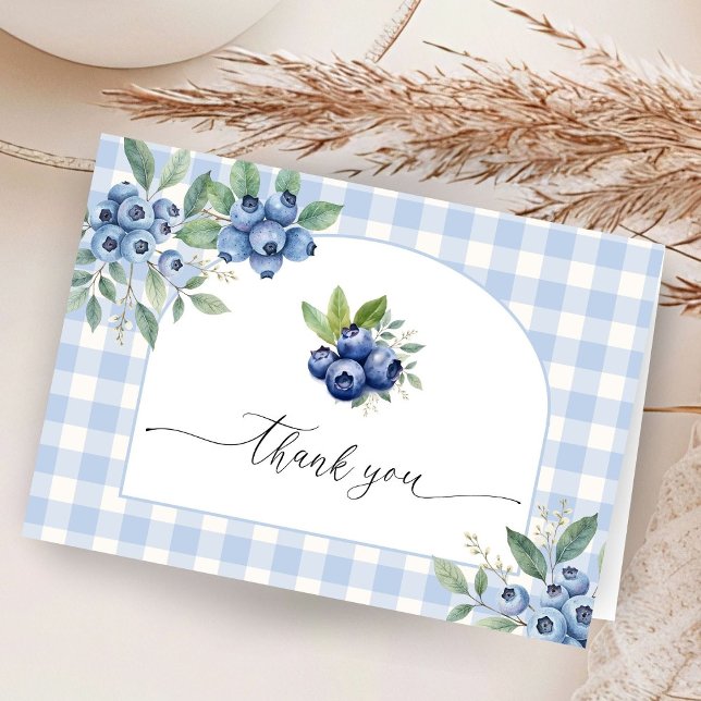 BlueBerry Baby Shower Folded Thank You Cards (Creator Uploaded)