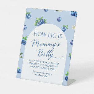 BlueBerry Baby Shower Guess How Big is her Belly  Pedestal Sign