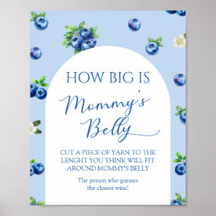 BlueBerry Baby Shower Guess How Big is her Belly Poster
