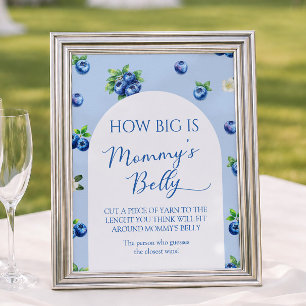 BlueBerry Baby Shower Guess How Big is her Belly  Poster