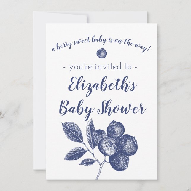 Blueberry Baby Shower Invitation (Front)