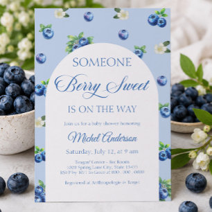 Blueberry Baby Shower Invitation