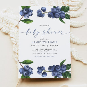 Blueberry Baby Shower Invitation