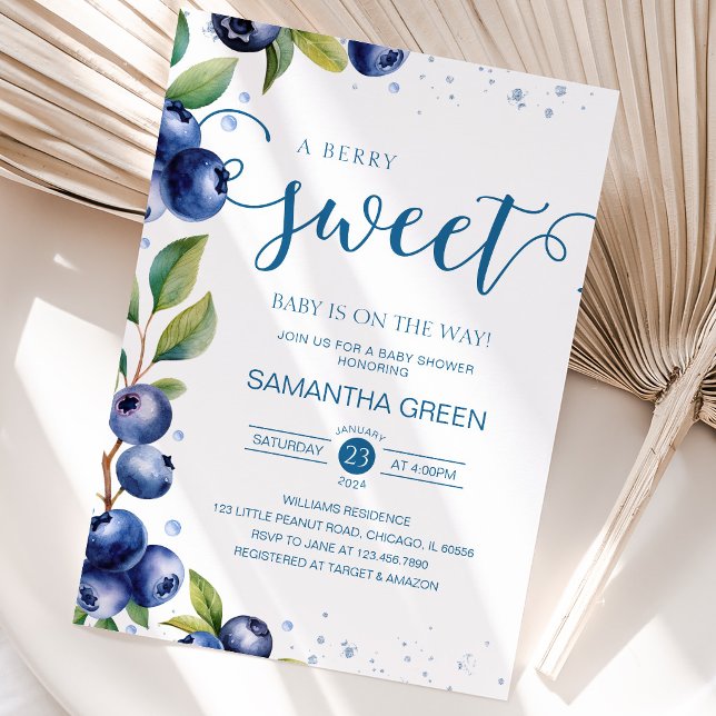 Blueberry Baby Shower Invitation (Creator Uploaded)
