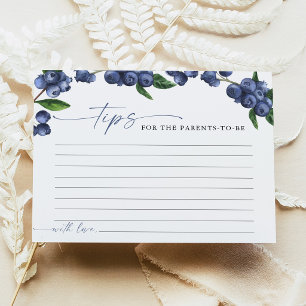 Blueberry Baby Shower Parenting Tips Advice Card