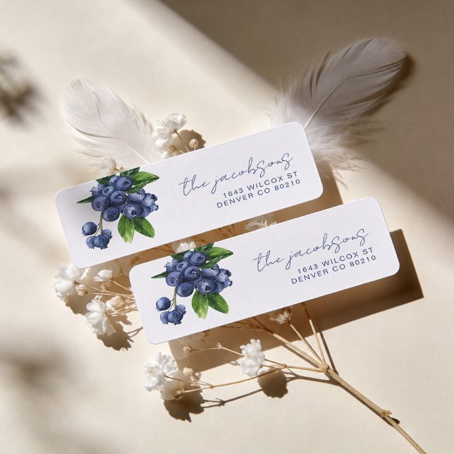 Blueberry Baby Shower Return Address Labels (Creator Uploaded)