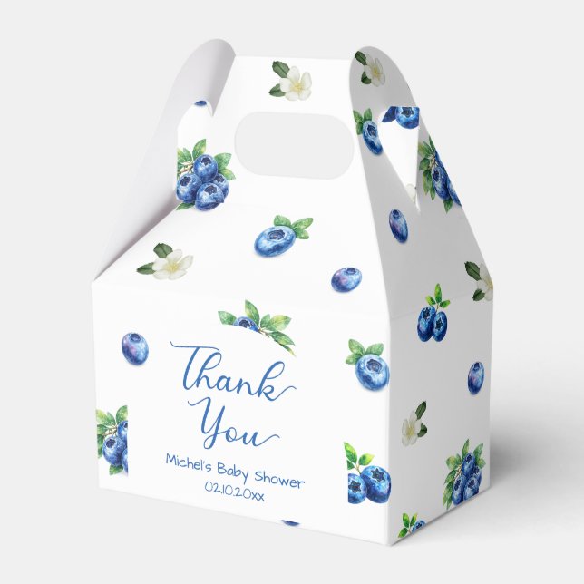 Blueberry Baby Shower Thank You Favour Box (Front Side)