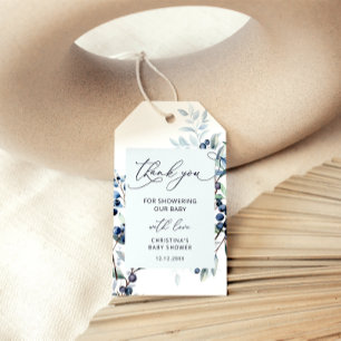 Blueberry Baby Shower Thank You Favour Gift Tags