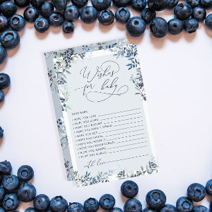 Blueberry Baby Shower Wishes for Baby Card