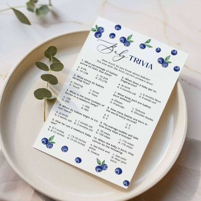 Blueberry Baby Trivia baby shower game (Creator Uploaded)