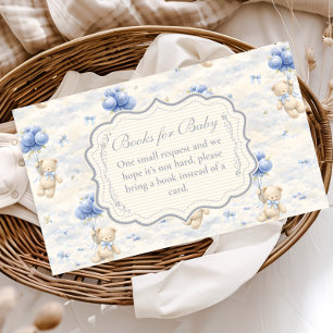 Blueberry Balloon Teddy Toile Books for Baby Enclosure Card