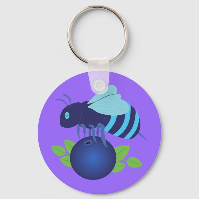 Blueberry Bee Key Ring (Front)