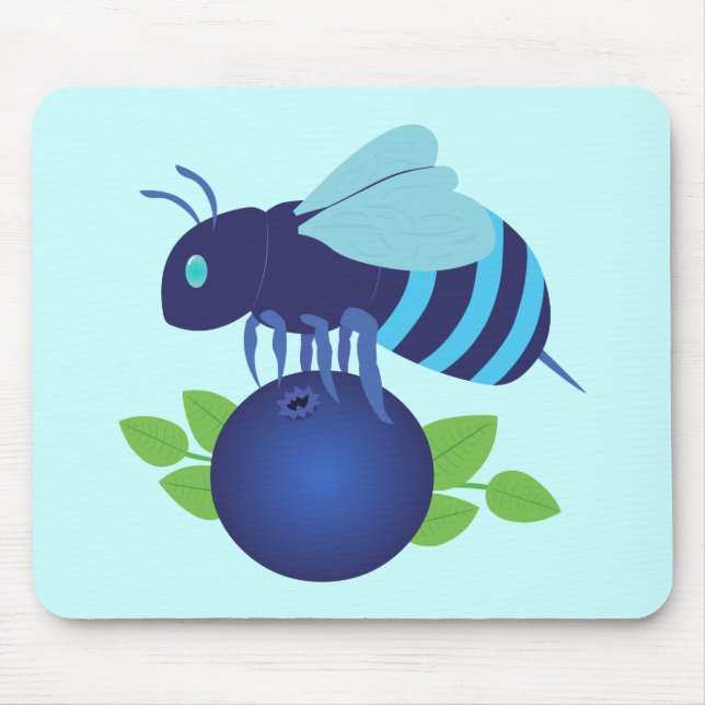Blueberry Bee Mouse Mat (Front)