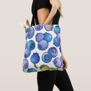 Blueberry Berries Seamless Pattern Artistic Tote Bag