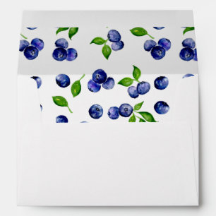 Blueberry Berry First Birthday Watercolor Cute Envelope