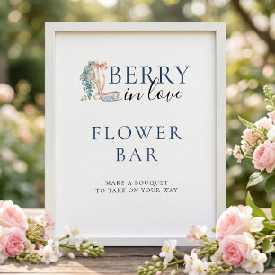 Blueberry Berry Flower Bar Bridal Shower Sign
