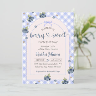 Blueberry Berry Sweet Baby Boy Baby Shower  Invitation