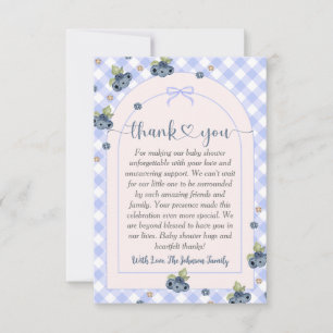 Blueberry Berry Sweet Baby Boy Baby Shower  Thank You Card