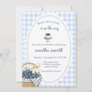 Blueberry Berry Sweet Baby is on the way Baby Show Invitation