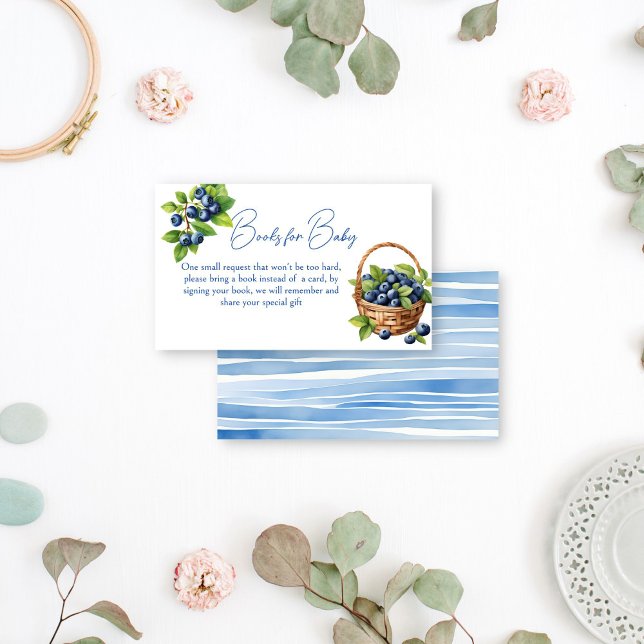 Blueberry berry sweet baby shower books request enclosure card (Blueberry berry sweet baby shower books request enclosure card books for baby gender neutral summer)