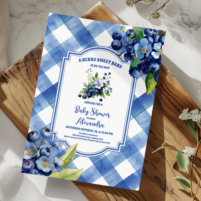 Blueberry Berry sweet baby shower Invitation (Creator Uploaded)