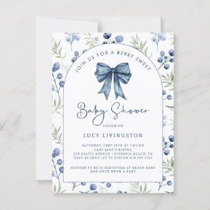 Blueberry Berry Sweet Baby Shower Invitation Postcard