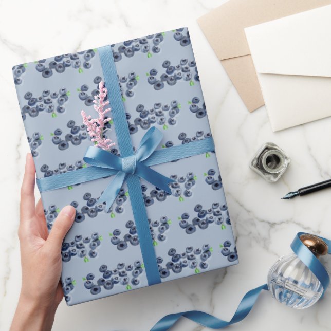 Blueberry Berry Sweet Birthday Party fruit Summer Wrapping Paper (Gifting)