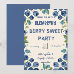 blueberry Berry Sweet birthday party Invitation