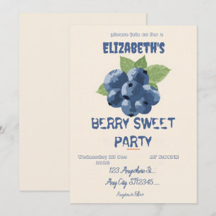 blueberry Berry Sweet birthday party Invitation