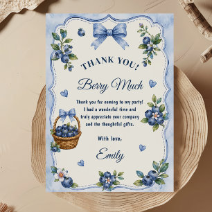 Blueberry Berry Sweet Birthday Thank You Card