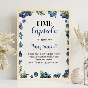 Blueberry Berry Sweet Birthday Time Capsule Sign